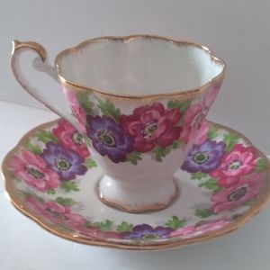 Carmen Royal Standard Cup & Saucer Floral Gold Trim